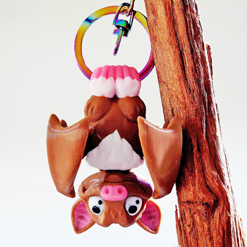 Adorable Flexi Fruit Bat Key Chain